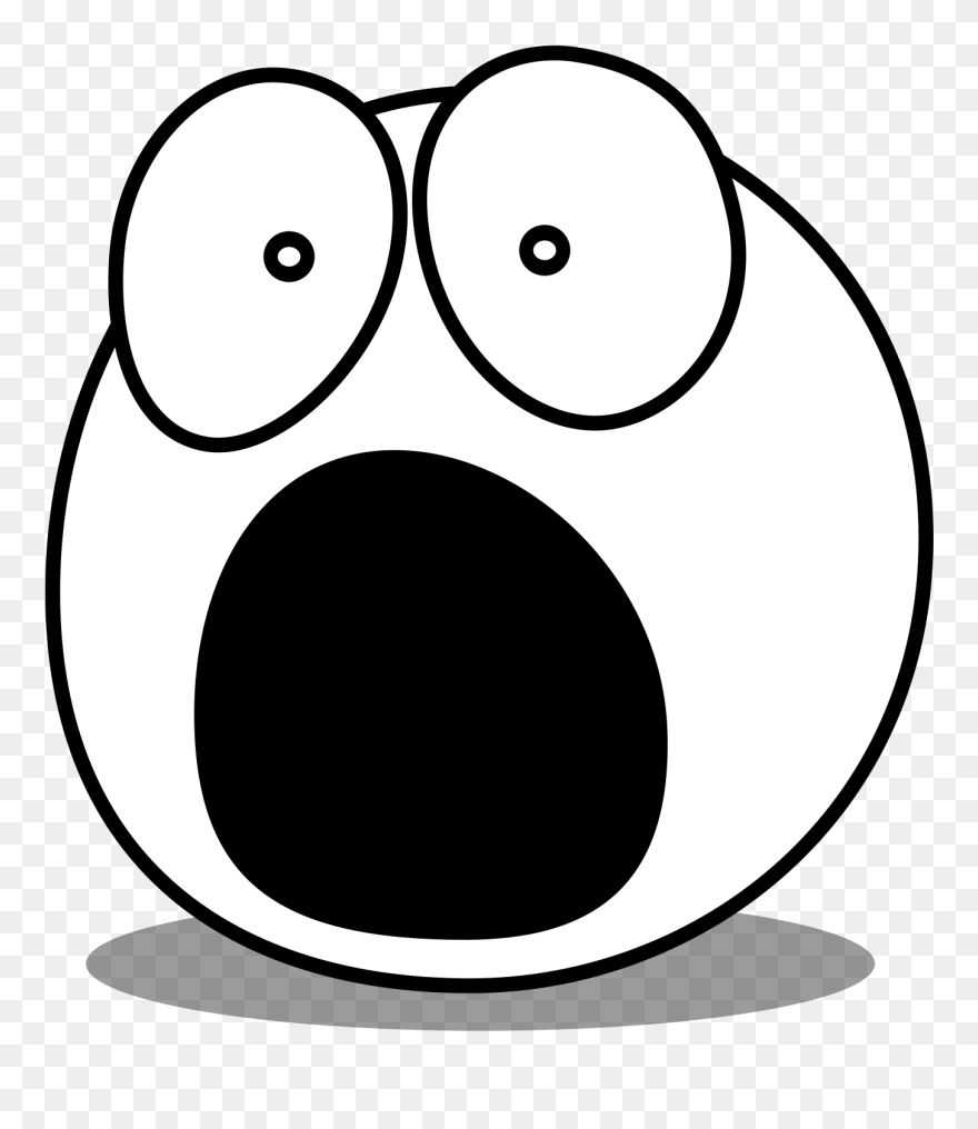 Scared Face Clipart Black And White - Png Download