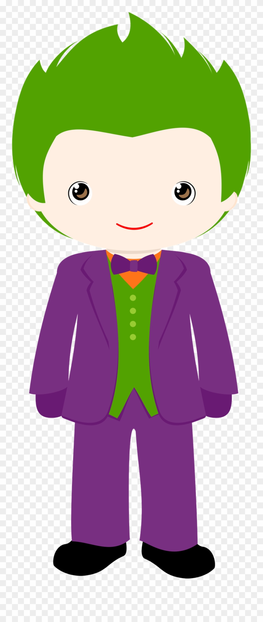 Characters Of Batman Kids Version Clip Art - Joker Clipart - Png Download