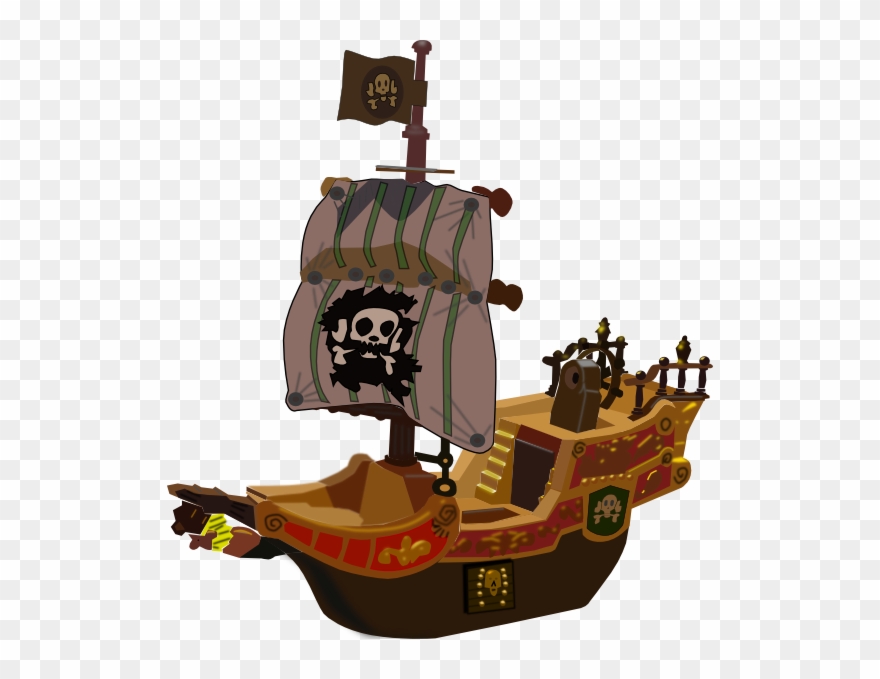 All Great Adventures Start With A Good Ship - Piraten-geburtstags-karte Karte Clipart