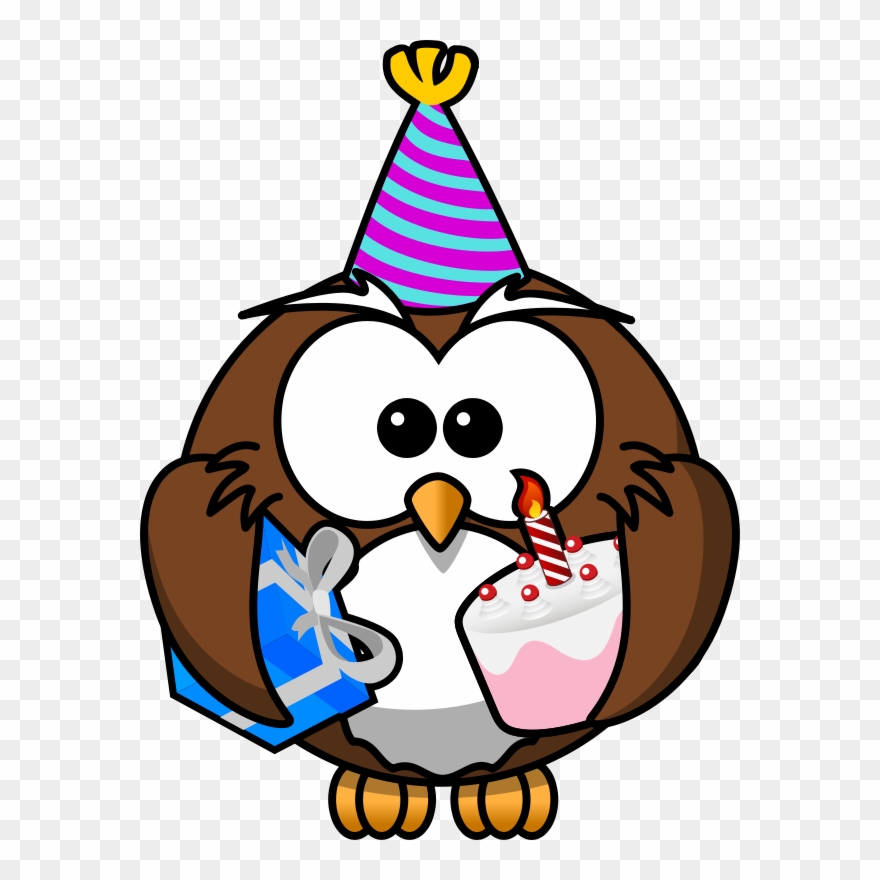 Free Birthday Clipart Animations - Cartoon Owl - Png Download