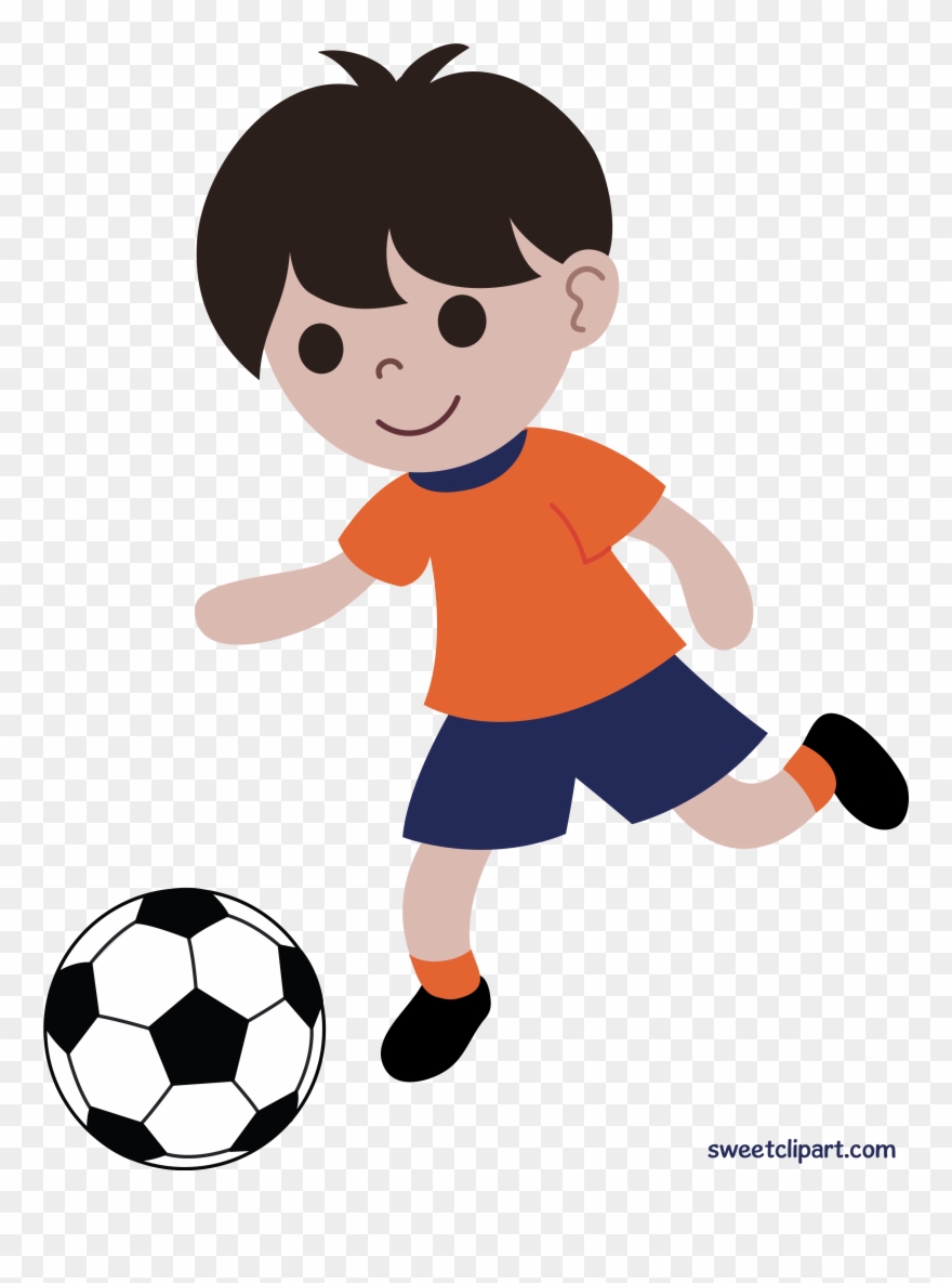 Boy Playing Soccer Or Football Clip Art - Free Clipart Playing Football - Png Download