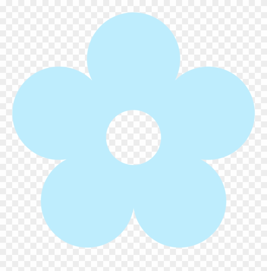Light Blue Clipart Light Pink - Simple Flower Drawing With Color - Png Download