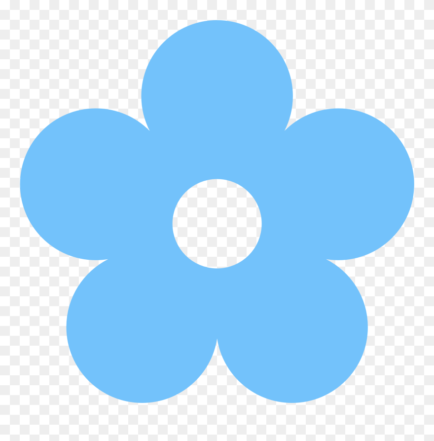 Blue Cloud Clipart - Flower Clipart Light Blue - Png Download