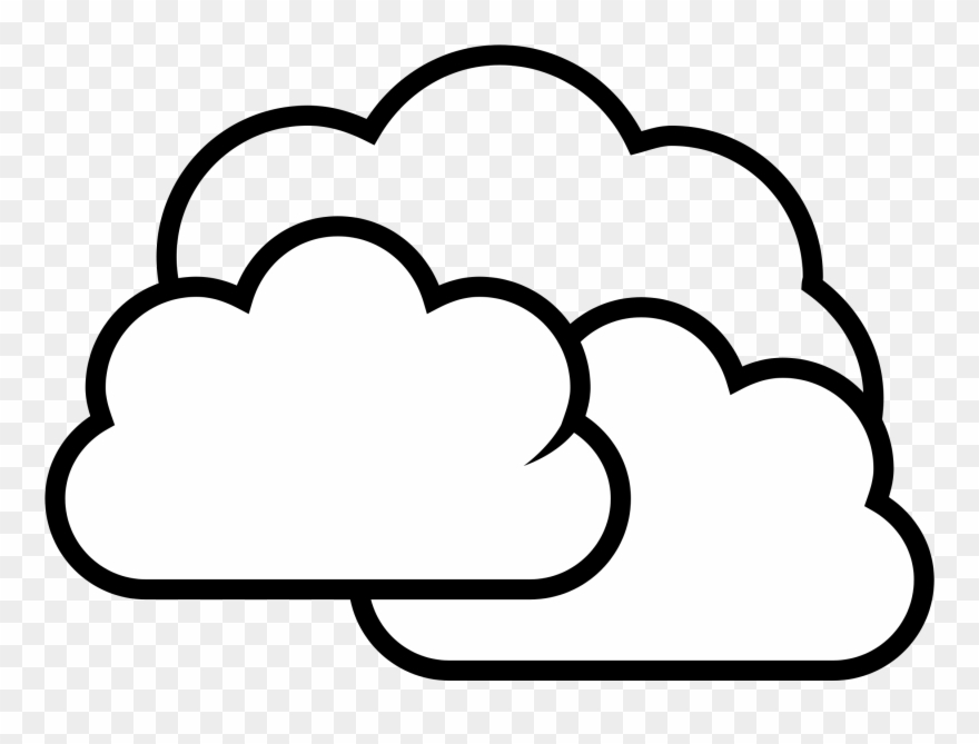 In The Sky Clipart Black And White - Cloudy Black And White - Png Download
