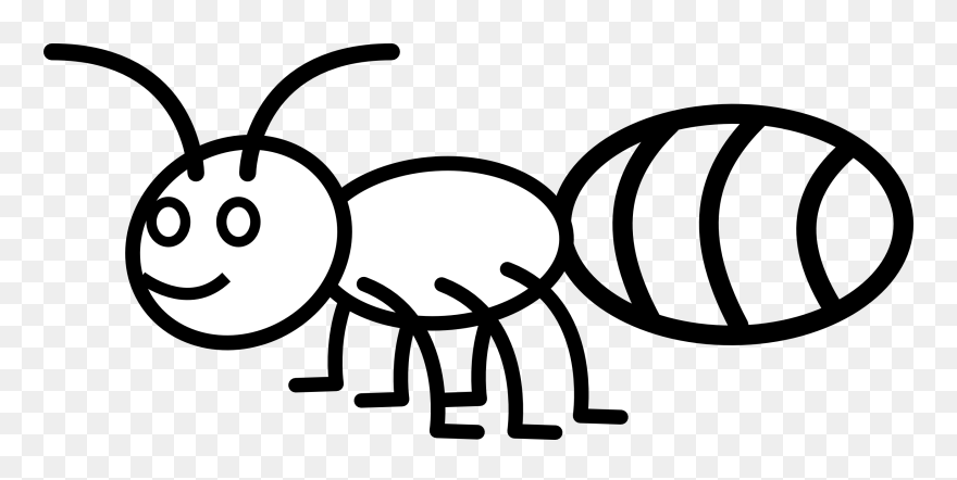 Ant Gammillian Black White Line Art Scalable Vector - Colouring Picture Of Ant Clipart