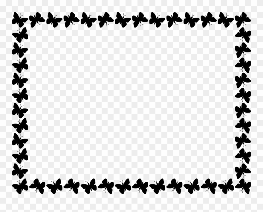 Butterfly Border Design Black Clipart