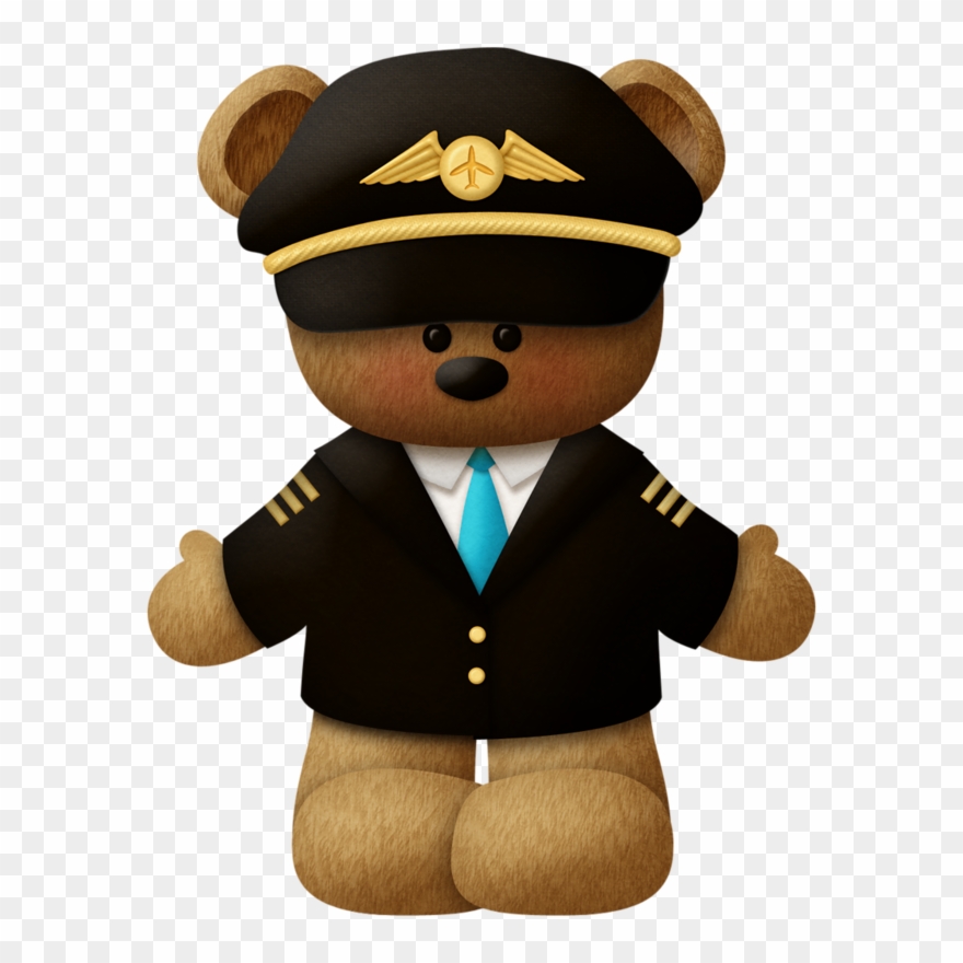 Clip Art Library Stock Airline Pilot Clipart - Ursinhos Aviadores Convite - Png Download