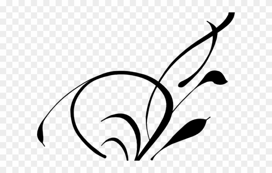 Black And White Floral Png Clipart