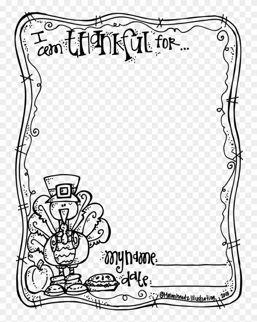Thanksgiving Clipart Black And White Book Clipart - Thanksgiving Coloring Pages Thankful - Png Download