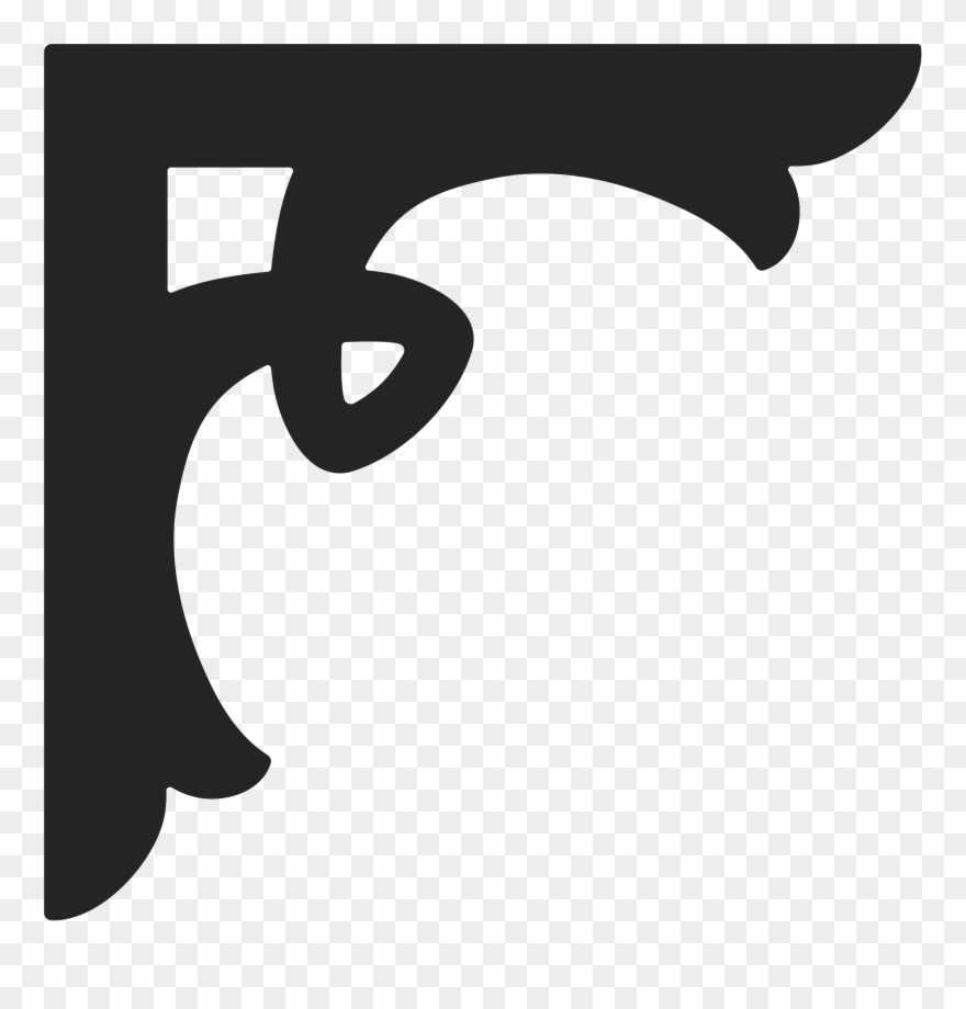 Corner Scroll Clipart Stencil Designs Autocad Dxf - Corner Scroll - Png Download
