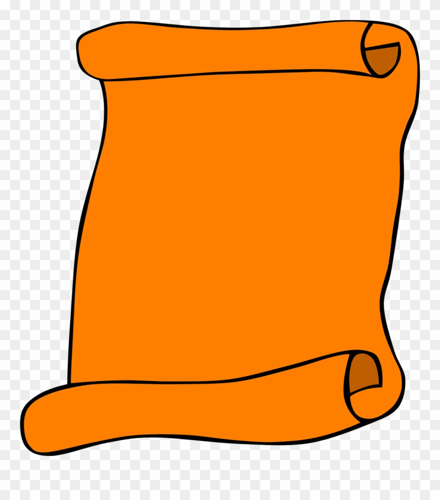 Orange Scroll Clipart Paper Clip Art - Orange Scroll - Png Download