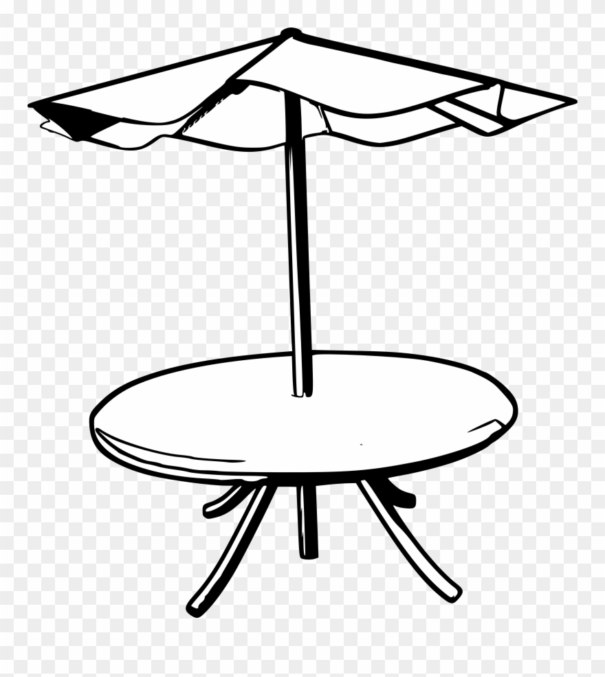Banner Free Wooden Table At Getdrawings - Umbrella Clipart With Table - Png Download