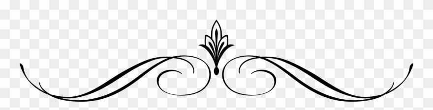 Leaf Clipart Separator - Black Line Design - Png Download