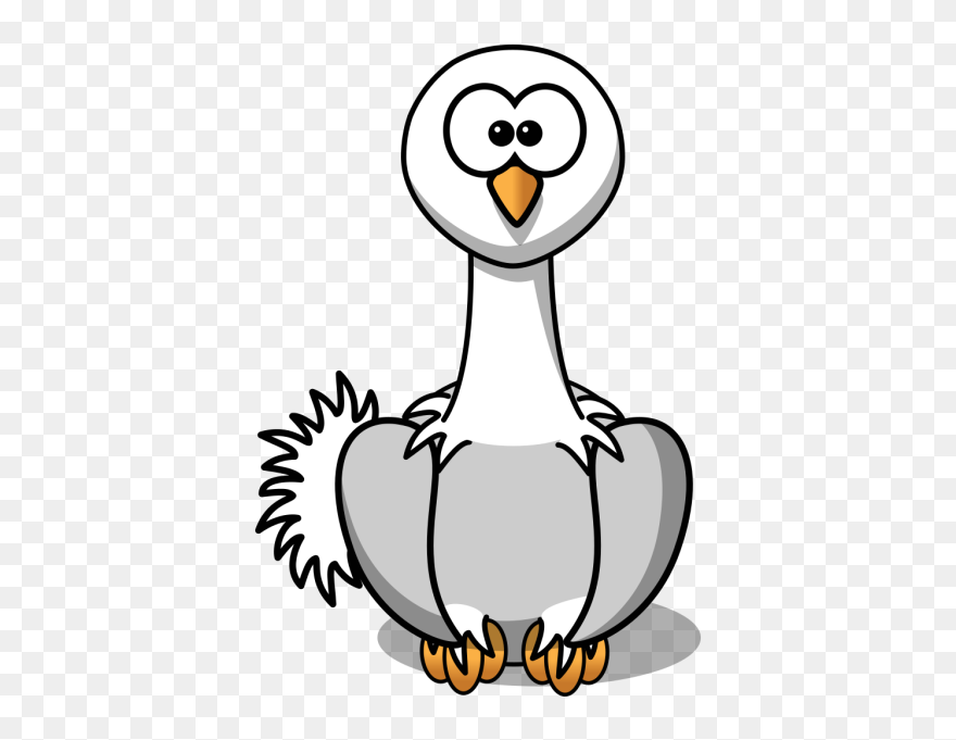 Banner Black And White Download Clipartist Net Clip - Ostrich Cartoon - Png Download