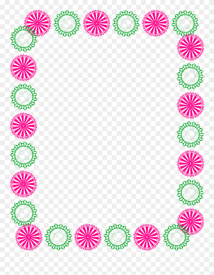 Pink Border Design Clipart Borders And Frames Clip - Simple Border Design Flower - Png Download