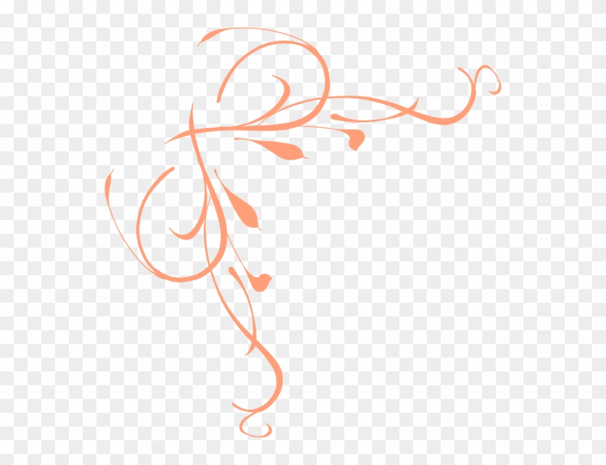Peach Flourish Border Clipart - Peach Border Png Transparent Png