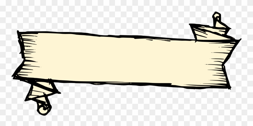 Vector Black And White Banner Vector Svg - Drawing Banner Png Clipart