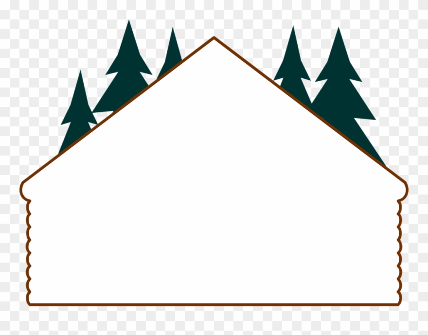Cabin Pencil And In Color - Cabin Border Clipart
