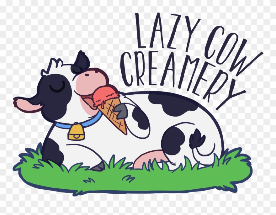 Lazy Cow Creamery - Lazy Cow Cartoon Clipart