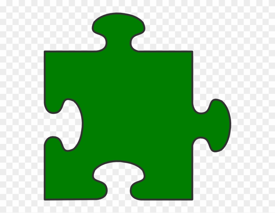 Blue Border Puzzle Piece Top-green Fill - Green Autism Puzzle Piece Clipart