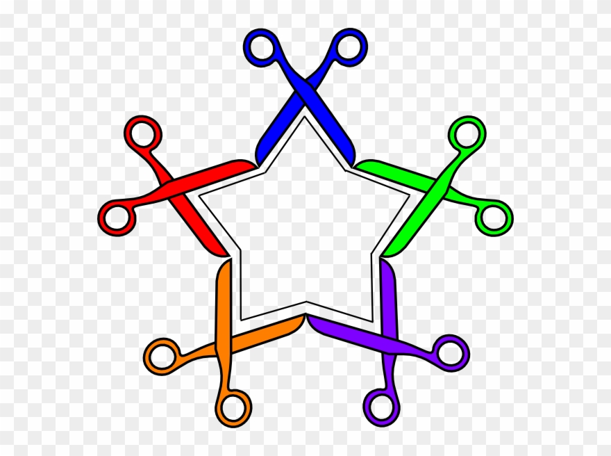 Scissor Star Clip Art - Scissor Star - Png Download