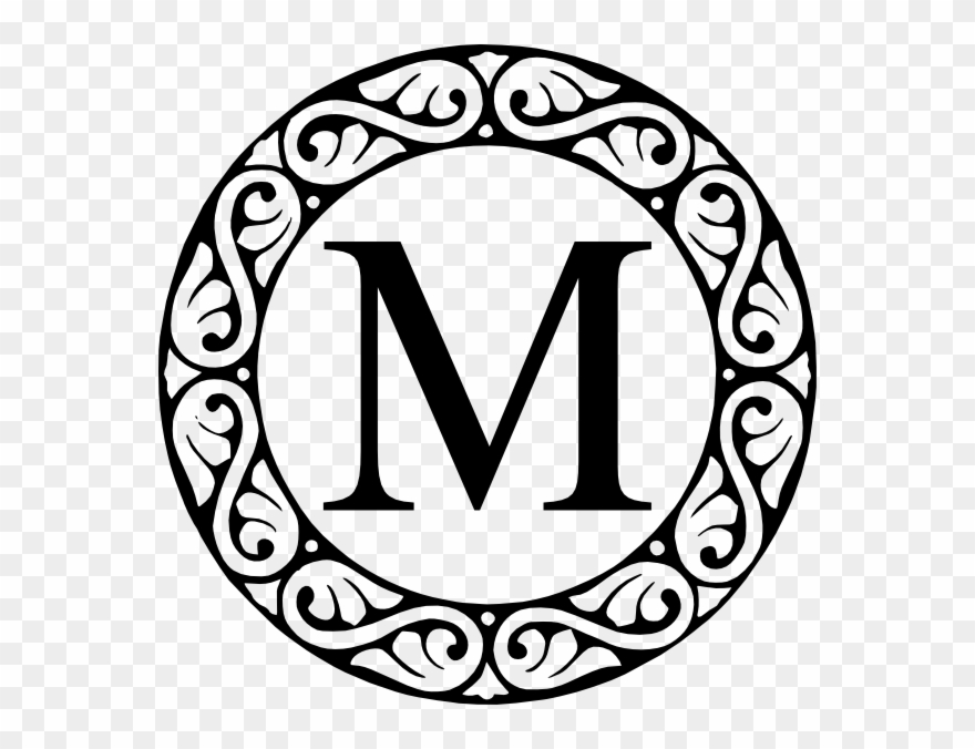 S Monogram Clipart Free - Letter M In Circle - Png Download