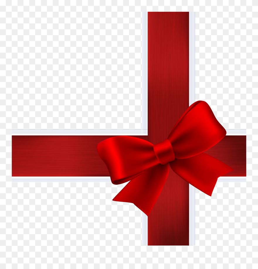 Deco Red Bow Transparent Png Clip Art Image - Red Bow Ribbon Transparent