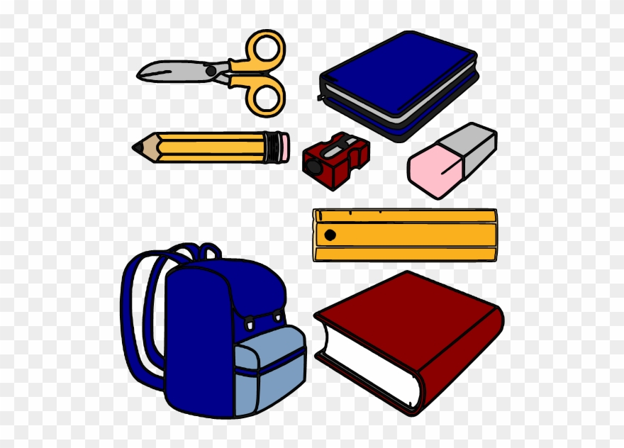 Clipart Border School Supply - Things Used In School Clip Art - Png Download