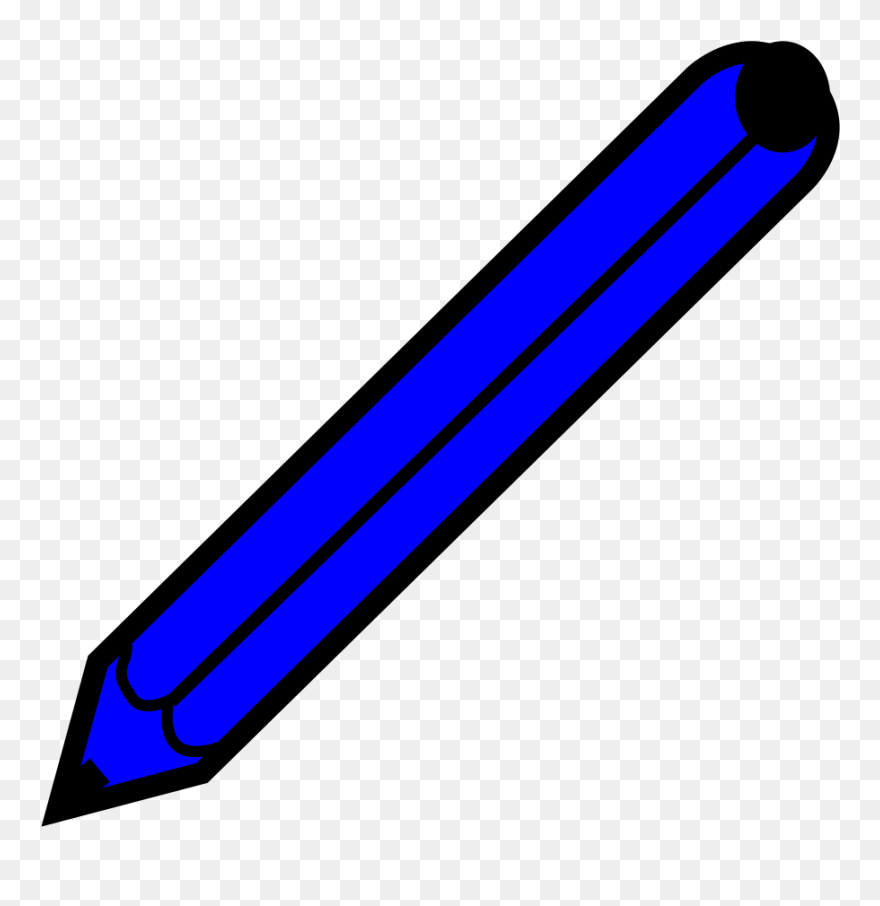 Clip Transparent Library Blue Pencil Clipart - Blue Pencil Cartoon Png