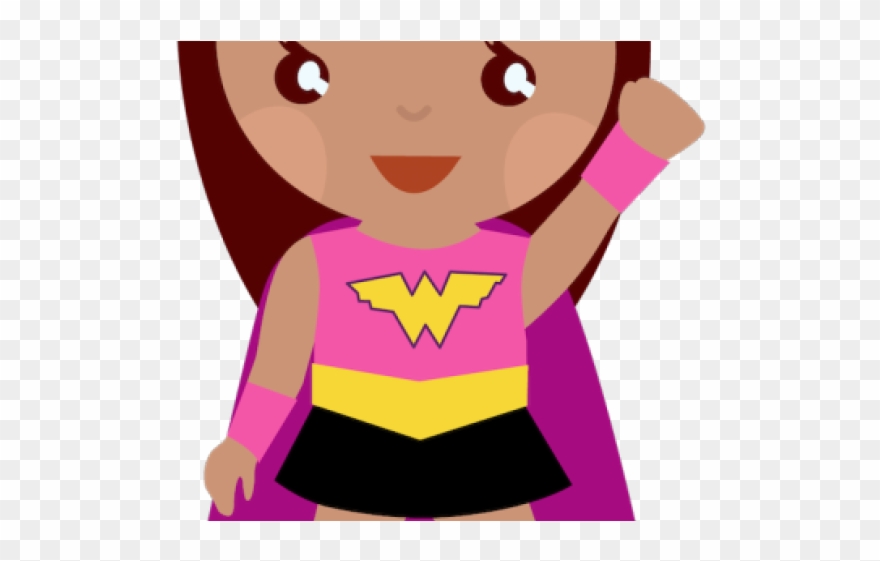 Pencil Clipart Superhero - Pink Wonder Woman Cartoon - Png Download