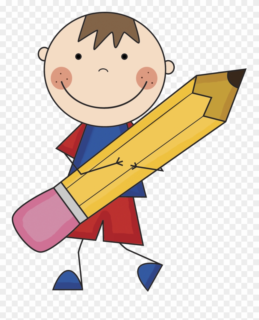 Boy With Pencil Clipart - Png Download