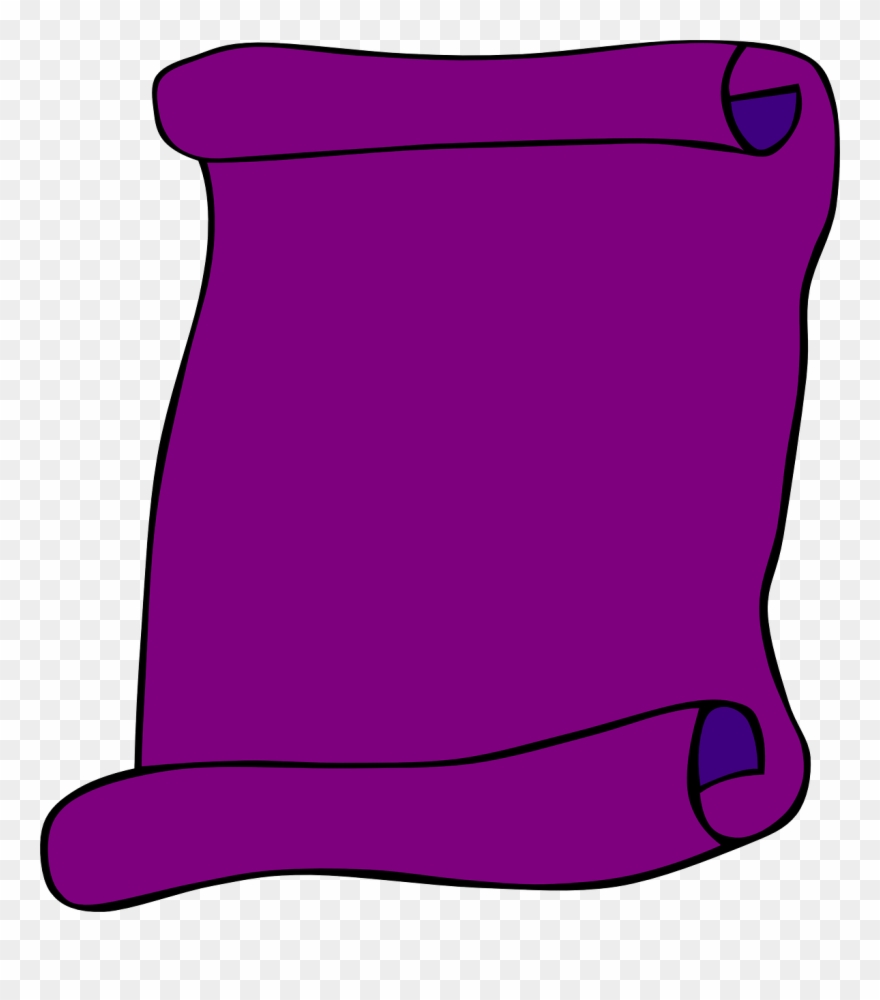 Scroll Paper Blank - Gambar Kertas Warna Ungu Clipart