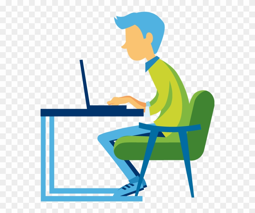 Desk Clipart Step To Success - Sitting - Png Download