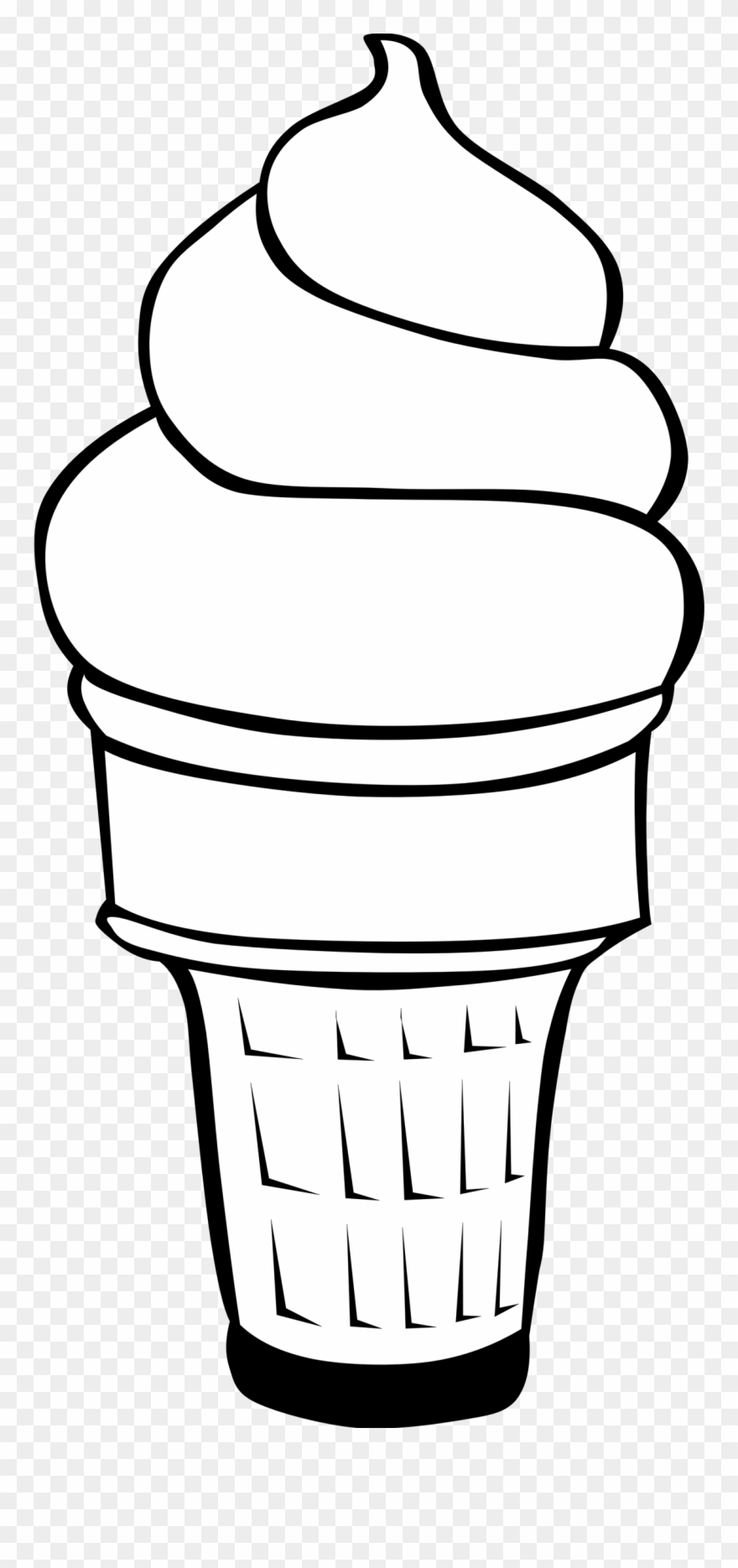 Ice Cream Cone Line Drawing 8 Tree Silhouette Clip - Ice Cream Drawing Big - Png Download