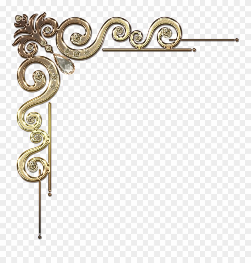Pics Photos Fancy Gold Corner Borders Gold Border Clip - Gold Corner Border Design Png Transparent Png