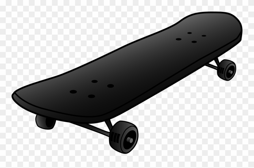 Black Skateboard Design Free Clip Art - Skateboard Clipart - Png Download