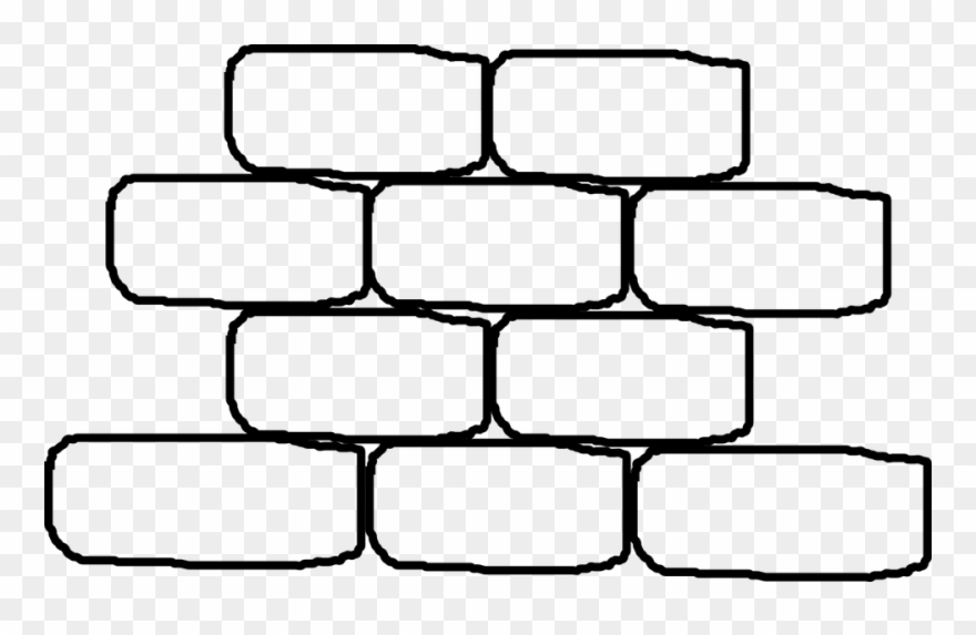 Hole Clipart Brick Wall Photoshop - Bricks Black And White Clip Art - Png Download