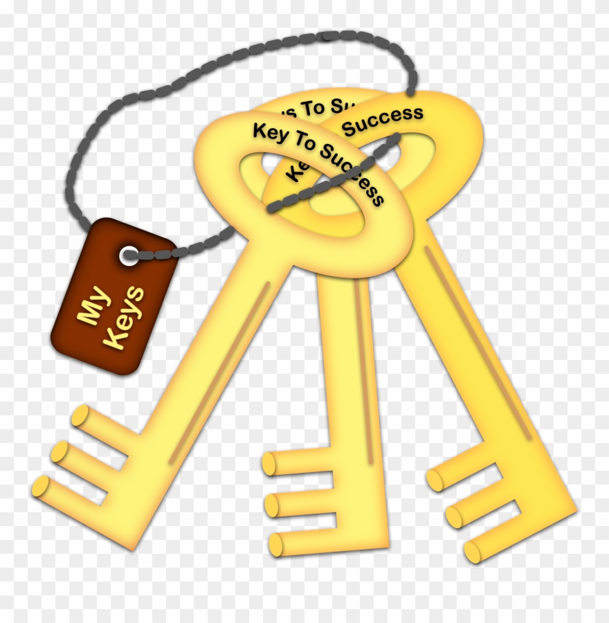 Cartoon Best Car Golden Lock Vector Graphic - Keys To Success Cartoon Clipart