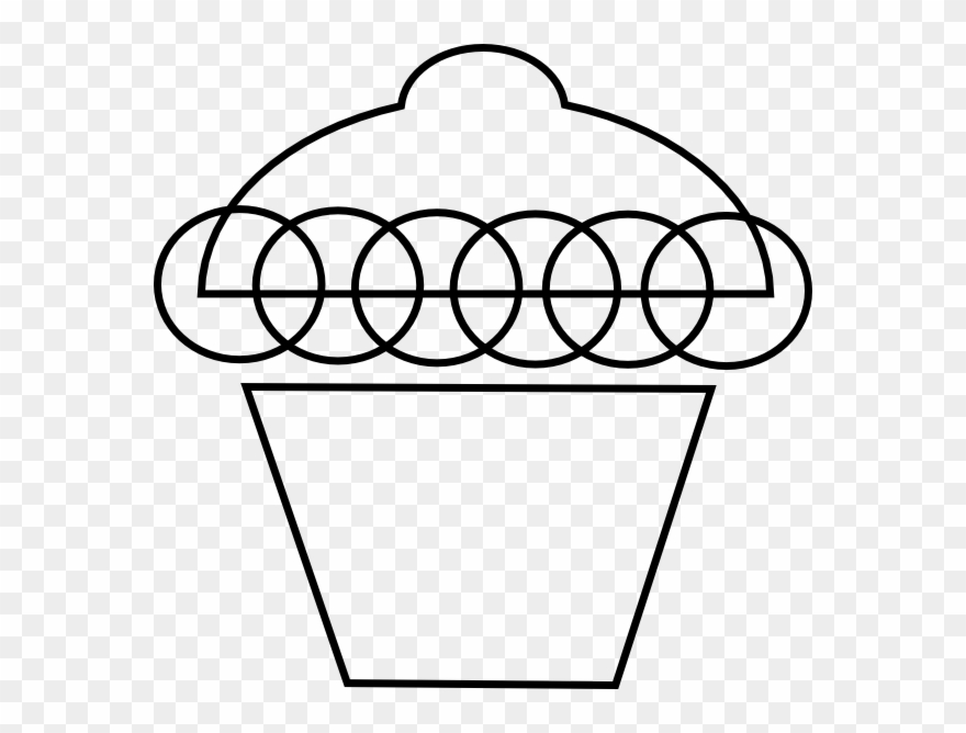 Cupcake Black And White Cupcake Outline Clip Art Clipart - Imagenes De Cupcakes Con Vectores Png White Transparent Png