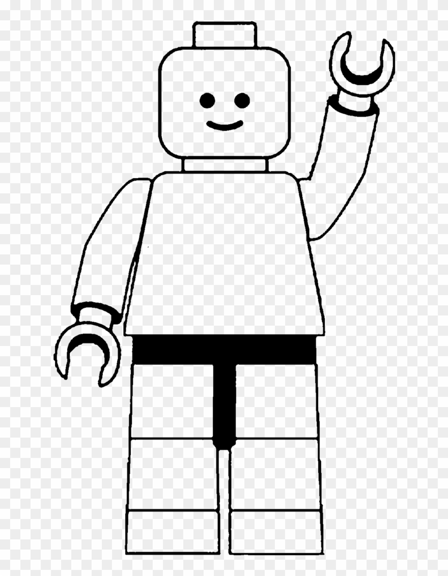 Clipart Man Template Black And White - Lego Clipart Black And White - Png Download