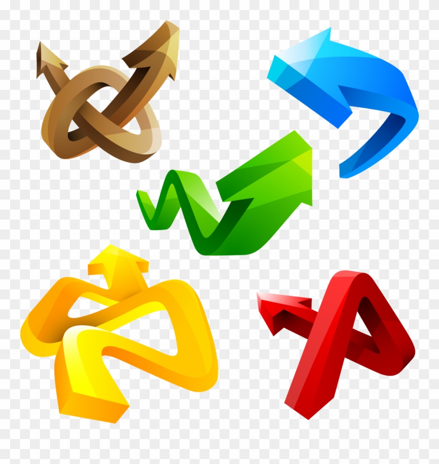 Photoshop Clipart Single - Png Vector In 3d Arrow Transparent Png