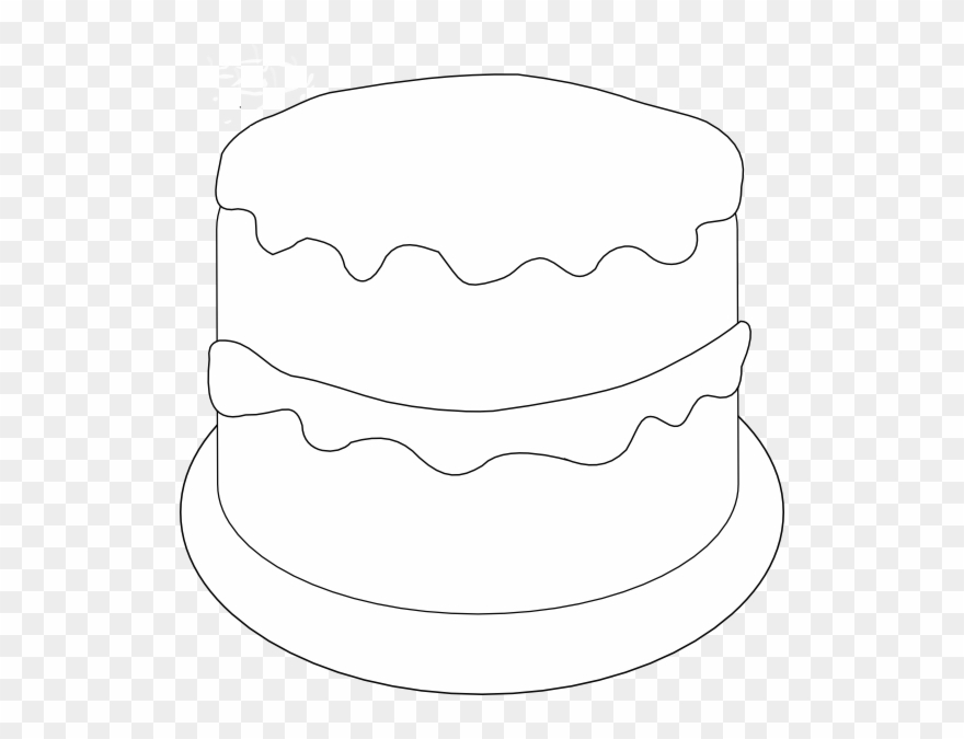 Birthday Cake To Color Clip Art - Birthday Cake With 2 Candles - Png Download