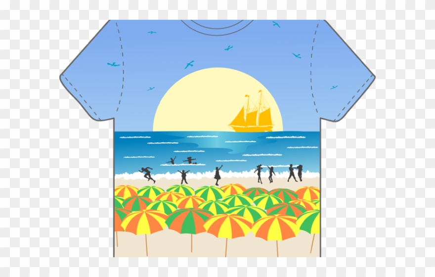 Beach Theme T Shirt Clipart