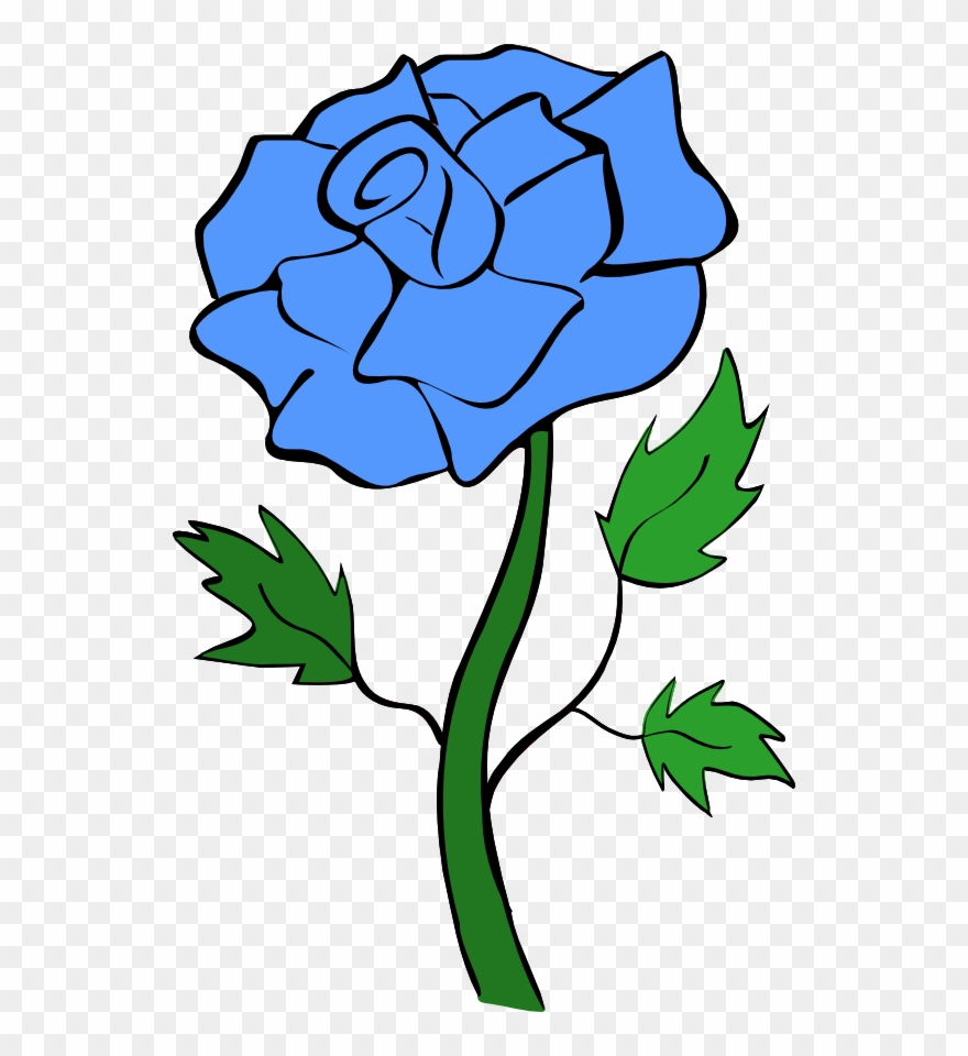 Blue Rose Clip Art Noelle Nichols - Rose Flowers Clip Art Black And White - Png Download