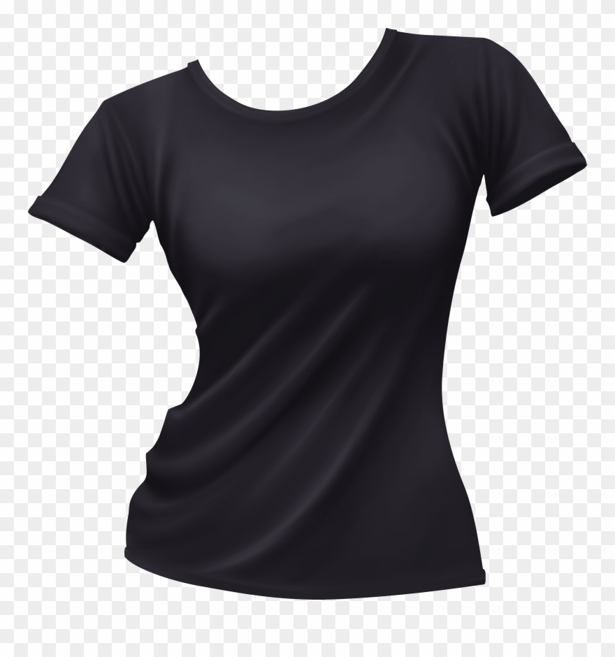 Female T Shirt Black Png Clip Art - Black Female T Shirt Transparent Png