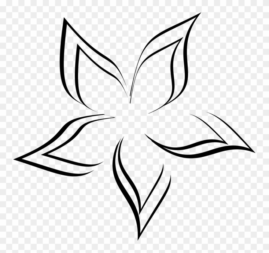 Black And White Drawing Abstract Art Flower Visual - Line Art Abstract Flower Clipart