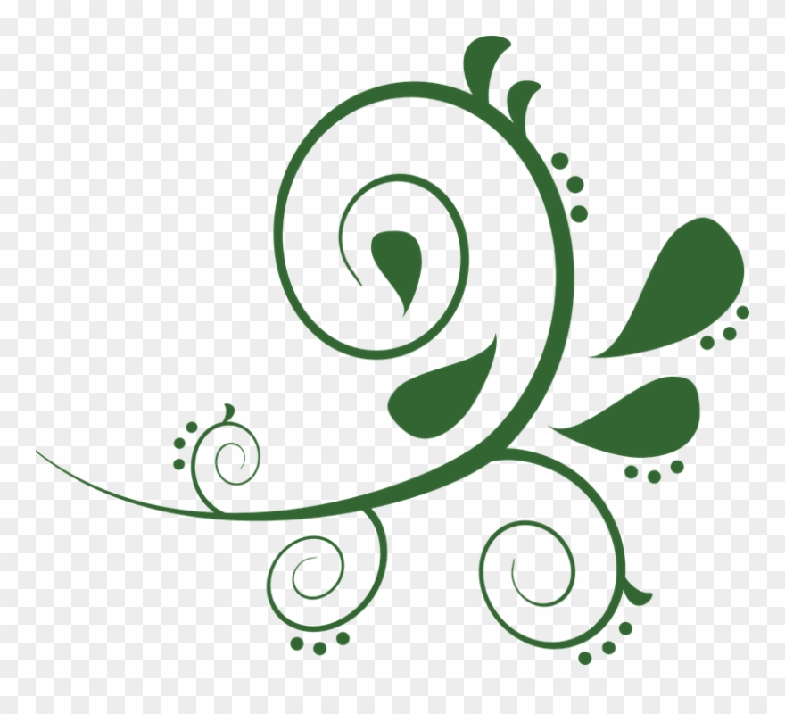 Green - Green Swirls Clipart - Png Download