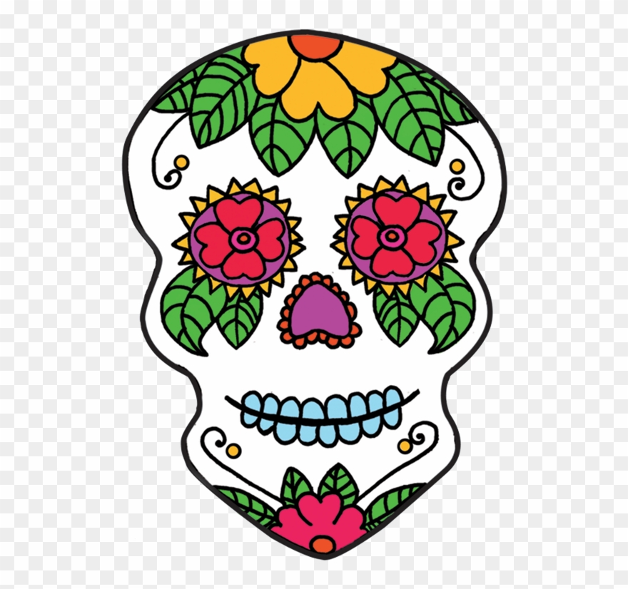 Sugar Skull Clipart Transparent Background - Dia De Los Muertos Skull Cliparts - Png Download