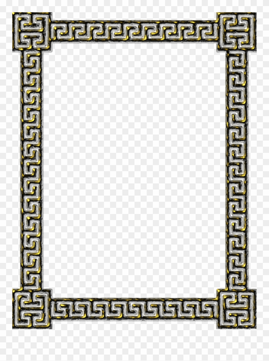 Download Greek Key Frame Clipart Meander Picture Frames - Greek Frame Png Transparent Png