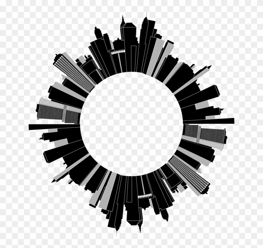 Cityscape Skyline Skyscraper Building Sticker - Clip Art Perkotaan Picsart - Png Download